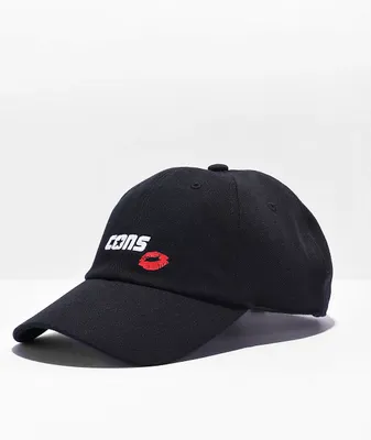 Converse Lips Black Strapback Hat