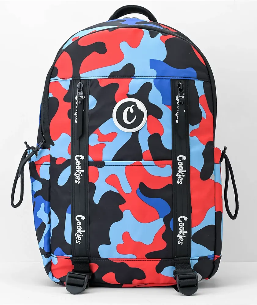 Cookies Charter Smell Proof Blue & Red Camo Backpack