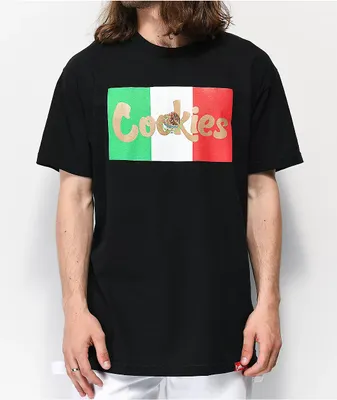 Cookies Con Safos Flag Black T-Shirt
