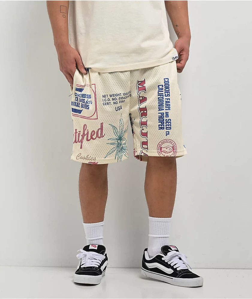 Cookies Cuban Link Natural Mesh Shorts