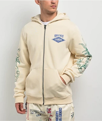 Cookies Cuban Link Natural Zip Hoodie