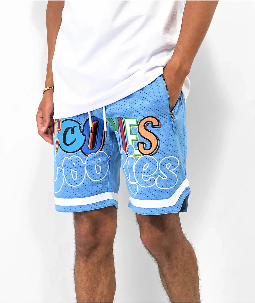 Cookies On The Block Sky Blue Mesh Shorts