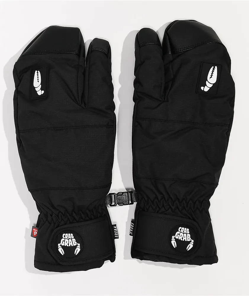 Crab Grab Freak Trigger Black 15K Snowboard Mittens
