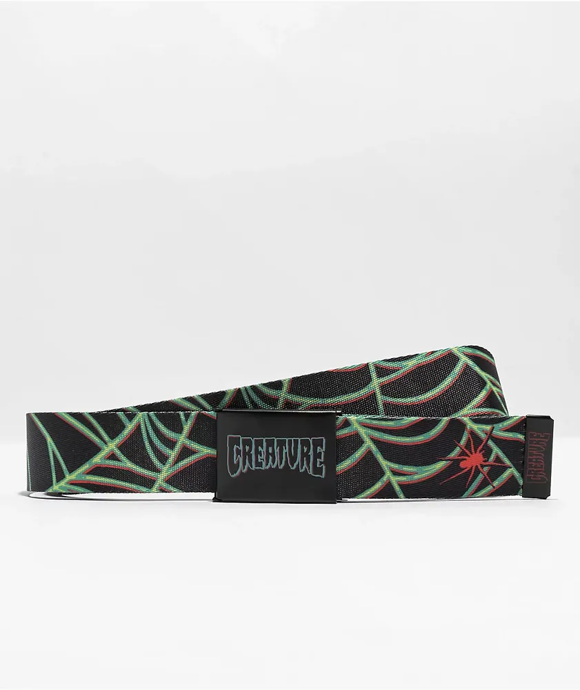 Creature Horror Black & Green Web Belt