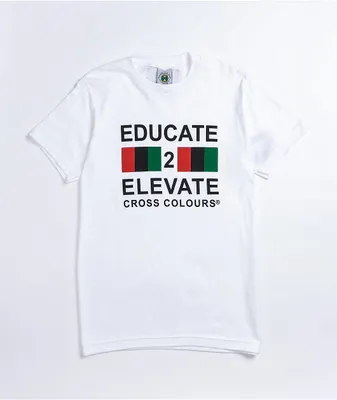 Cross Colours Educate 2 Elevate White T-Shirt
