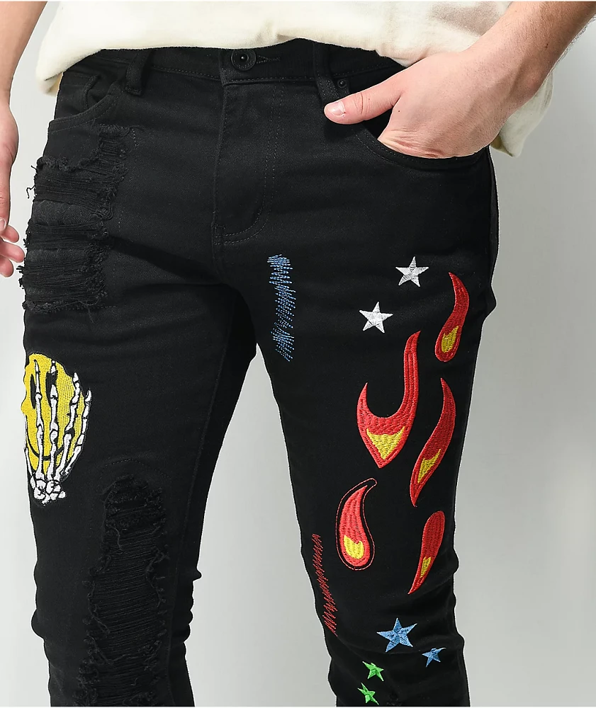 Crysp Hagan Patchwork Black Jeans