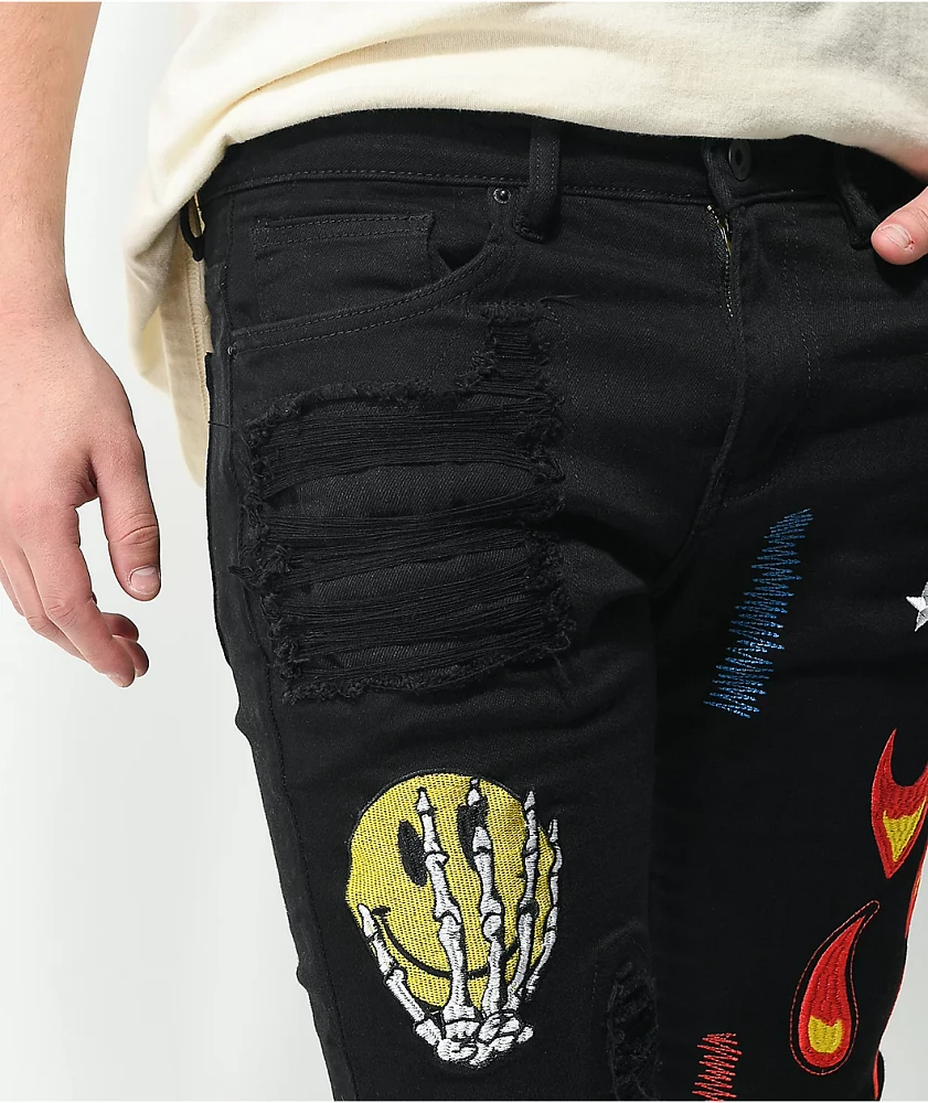 Crysp Hagan Patchwork Black Jeans
