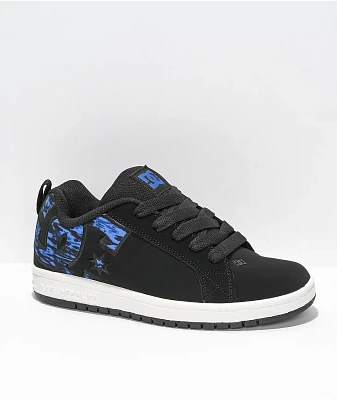 DC Court Graffik Black & Blue Skate Shoes
