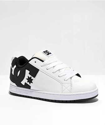 DC Court Graffik White & Black Skate Shoes