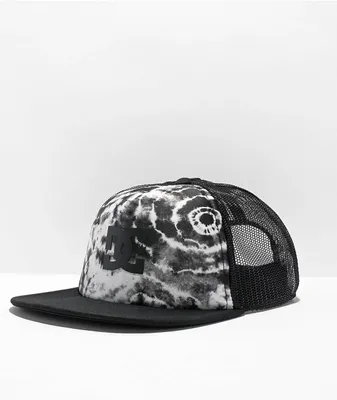 DC Gas Station Riptide Black & White Tie Dye Trucker Hat