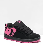 DC Kids Court Graffik Black & Hot Pink Skate Shoes