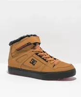 DC Kids Pure High Top Wheat & Black Winter Shoes