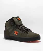 DC Pure Hi Olive & Orange Winter Shoes