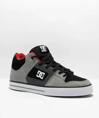 DC Pure Mid Black, Grey & Red Skate Shoes