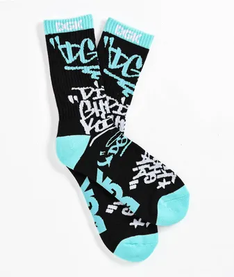 DGK Graffiti Black Crew Socks