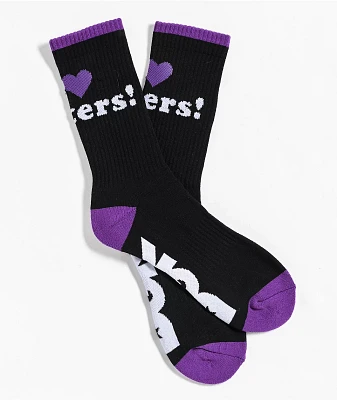 DGK I Love Haters Black & Purple Crew Socks