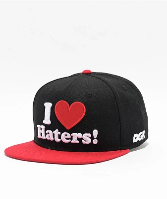 DGK I Love Haters Black & Red Snapback Hat