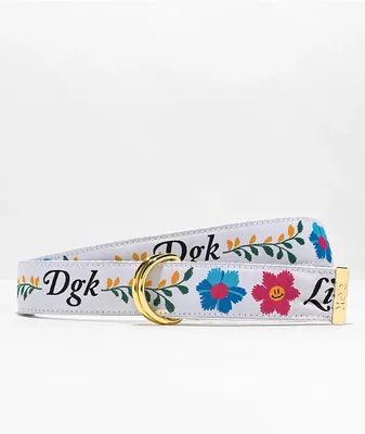 DGK Life D Ring White Web Belt