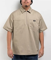 DGK Pachuco Tan Quarter Zip Work Shirt