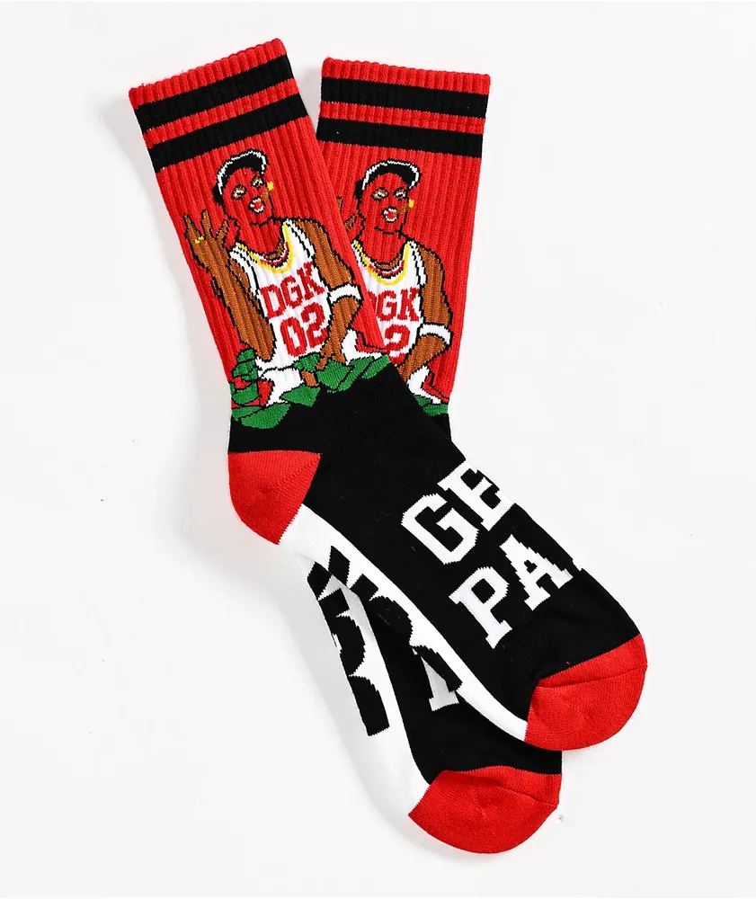 DGK Pay Day Red Crew Socks