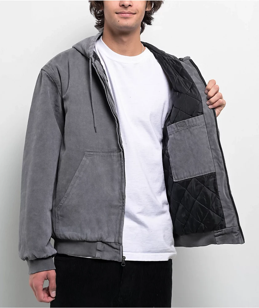 DGK Watcher Grey Wash Hooded Canvas Jacket