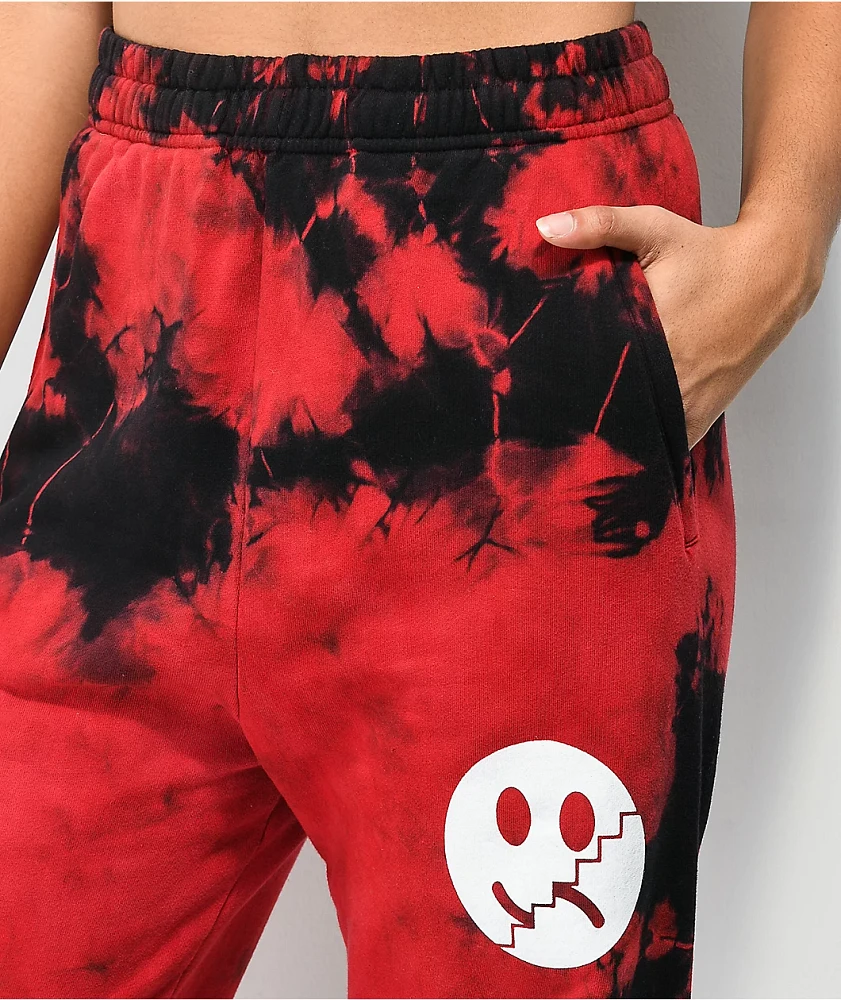DREAM Seven Times Fall Black & Red Tie Dye Sweatpants