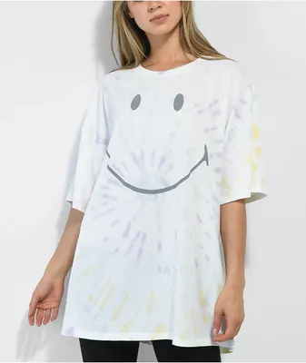 Desert Dreamer x Smiley Smiley Face Pink & White Tie Dye T-Shirt