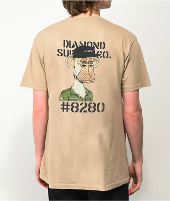 Diamond Supply Co. x Ape Military Ape Cream T-Shirt