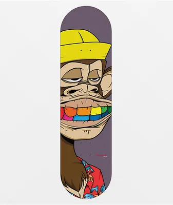 Diamond Supply Co. x Ape Rainbow Grill Ape 8.25" Skateboard Deck