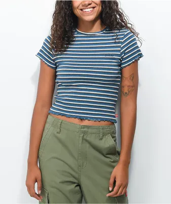Dickies Blue Stripe Crop T-Shirt