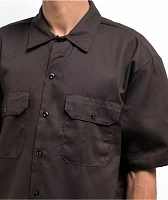 Dickies Dark Brown Short Sleeve Button Up Work Shirt
