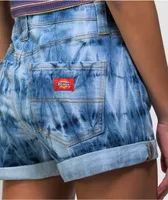 Dickies Navy & White Washed Denim Shorts