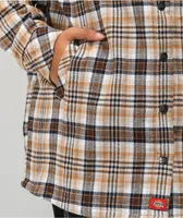 Dickies Oversized Tan Plaid Flannel Jacket