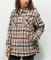 Dickies Oversized Tan Plaid Flannel Jacket