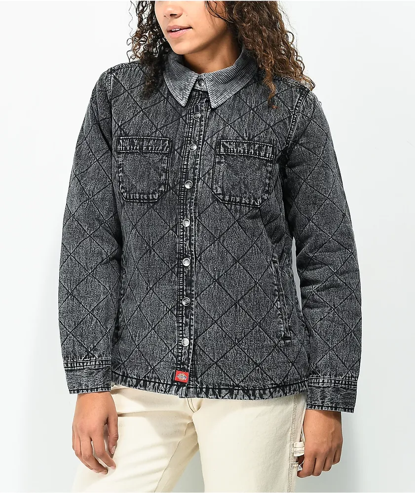 Dickies Quilted Washed Black Chore Jacket