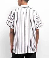 Dickies Skateboarding Relaxed Cooling White & Lotus Stripe Button Up Short Sleeve Shirt