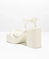 Dirty Laundry Avianna Patent White Platform Strap Sandals