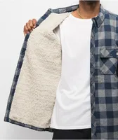 Dravus Blue & Grey Sherpa Flannel Shirt