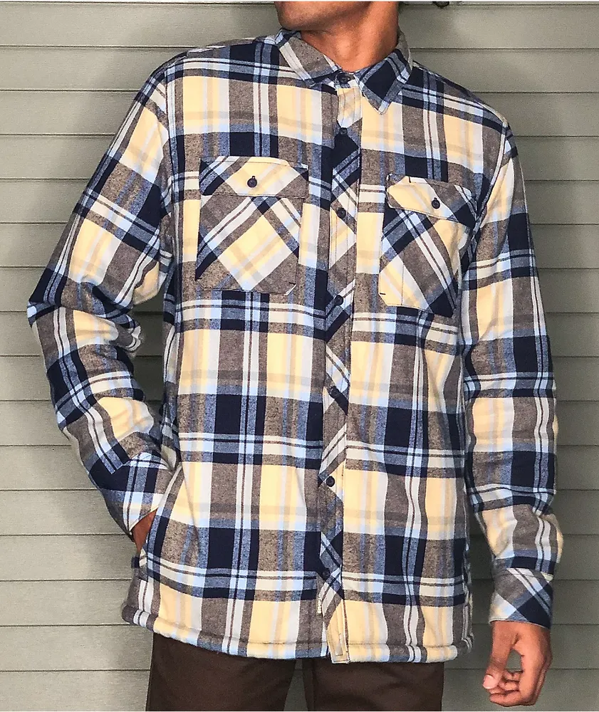 Dravus Sherpa Blue & Tan Flannel Shirt