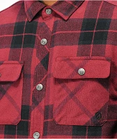Dravus Smokey Red & Black Plaid Sherpa Flannel Shirt