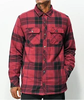 Dravus Smokey Red & Black Plaid Sherpa Flannel Shirt