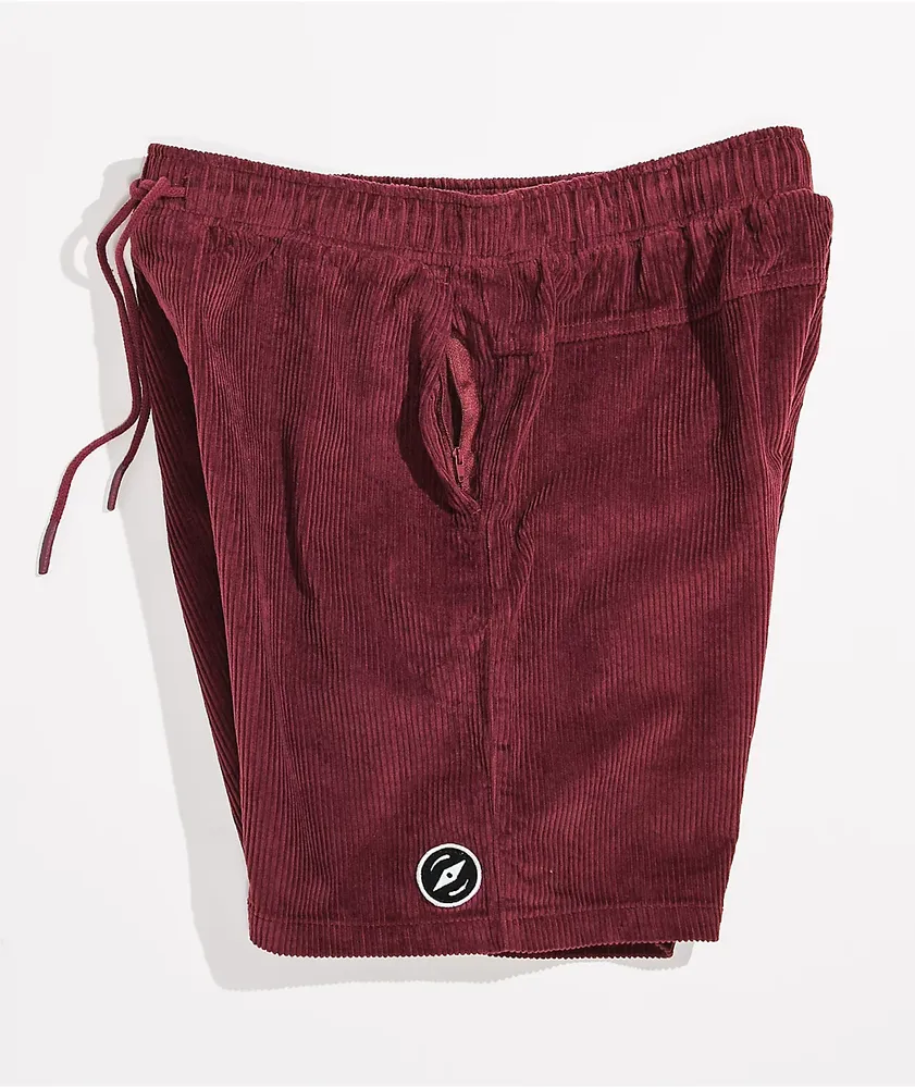 Dravus Stow Burgundy Corduroy Walk Shorts