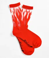 Ectogasm Sheer Flame Red Crew Socks