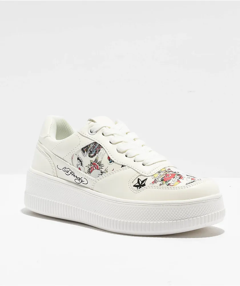 Ed Hardy Gwen White Shoes