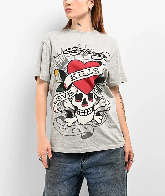 Ed Hardy Love Kills Slowly Grey T-Shirt