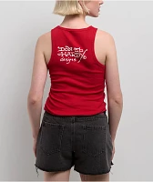 Ed Hardy Rhinestone Cross Cherry Tank Top