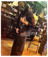 Ed Hardy Sacred Heart Black Crop Zip Hoodie