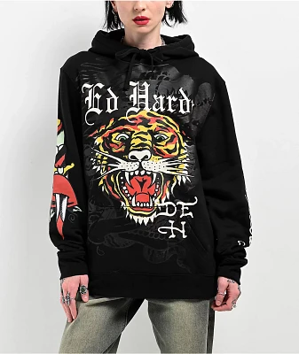 Ed Hardy Tiger Dagger Black Hoodie