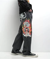 Ed Hardy Tiger Flame Black Wash Jeans