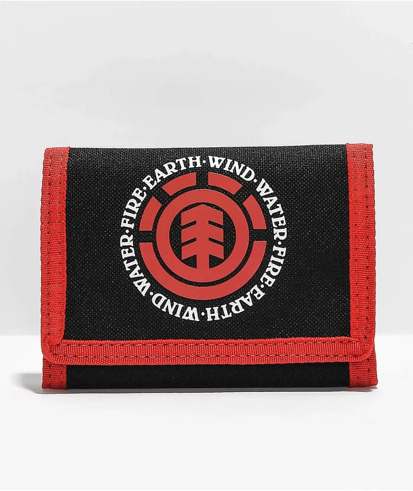 Element Elemental Black & Red Trifold Wallet